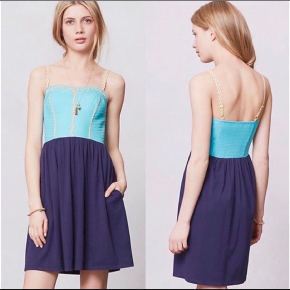 EUC Anthro Lilka Trapunto Dress - Picture 1 of 13